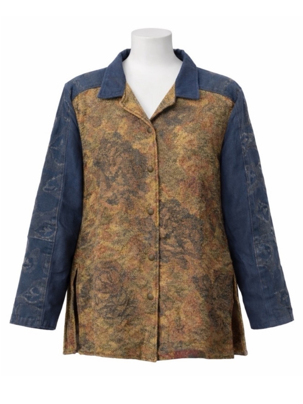 Size L Vintage Village Factory Floral Tapestry Jacket Coat Made in Canada